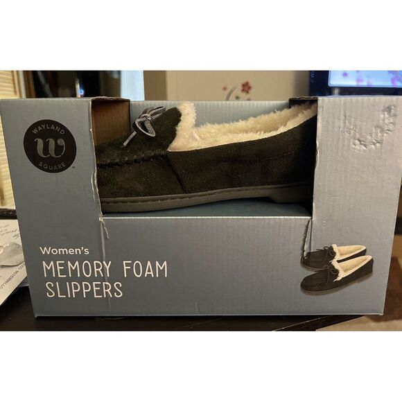 Wayland Square Women's Memory Foam Slippers Dark Brown Size 7-8 Great Christmas - Picture 2 of 5